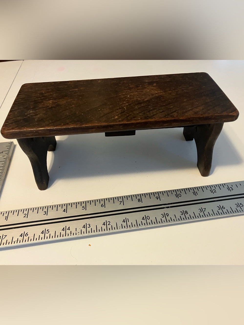 Small Rustic Wooden Bench - Dark Brown